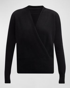 Cashmere Faux Wrap Sweater