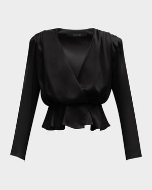 Adeline Long-Sleeve Surplice Top