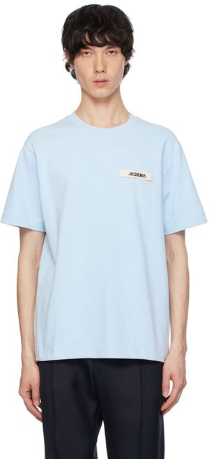JACQUEMUS Blue 'Le t-shirt Gros Grain' T-Shirt