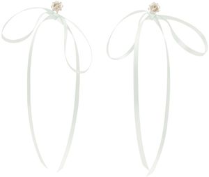 Simone Rocha Blue Bow Ribbon Stud Earrings