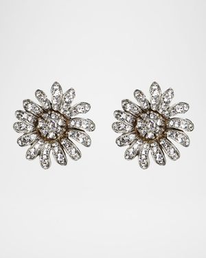Crystal Daisy Clip-On Earrings