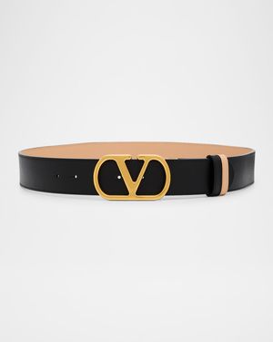 Reversible VLogo Signature Signature Leather Belt, 40mm