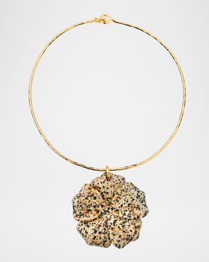 Dalmatian Jasper Flower Collar