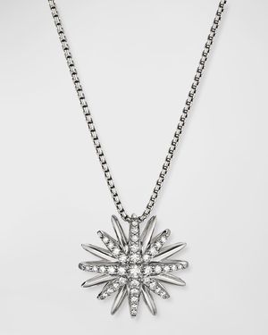 Starburst Pendant Diamond Pave Necklace