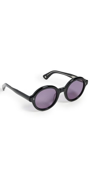 GARRETT LEIGHT Julien Sunglasses Black/Semi-Flat Blackberry One Size