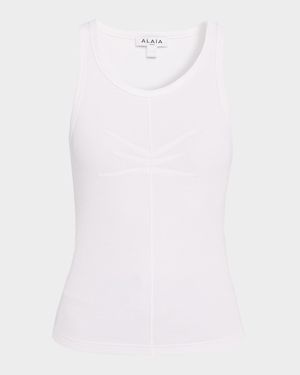 Darts Stretch Cotton Tank Top