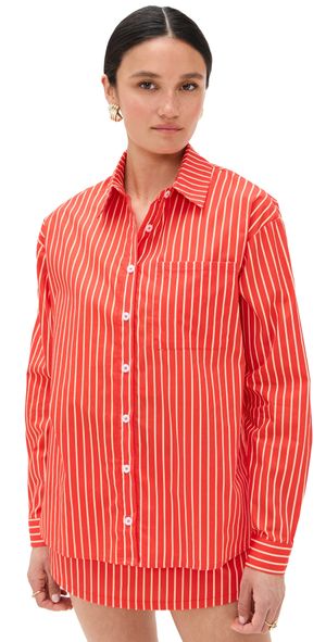 Bailey Rose Button Down Top Red L