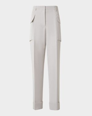 Marley Cropped Cotton-Linen Cargo Pants