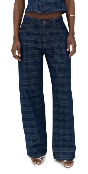 Lioness Top Model Jeans Indigo Plaid S