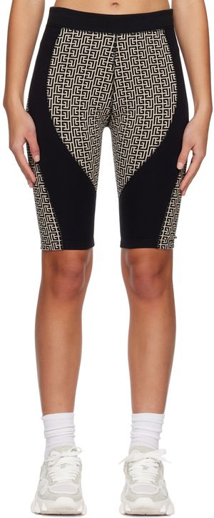 Balmain Black Monogram Shorts