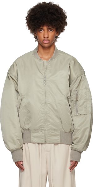 Entire Studios Blouson aviateur gris à emmanchures basses