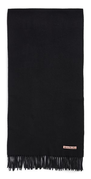 Acne Studios Oversized Fringe Wool Scarf Black One Size