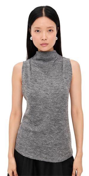 Proenza Schouler White Label Cynthia Top in Wool Jersey Grey Melange 14