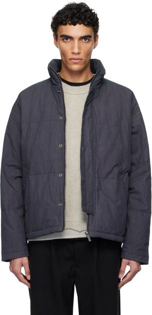 Izzue Gray Indigo-Dyed Down Jacket