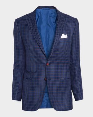 Men's Soft Cashmere Multi-Check Sport Coat
