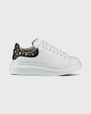 Men's Larry Leather Lace-Up Platform Sneakers with Spiked Trim