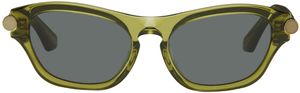 Burberry Green Tubular Oval Sunglasses