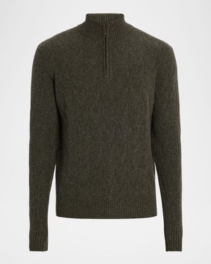 Men's Cashmere Arrow Stitch Quarter-Zip Sweater