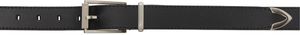 AMI Paris Black Rectangular Buckle Belt