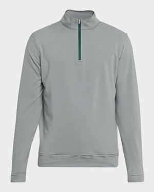Men's Perth Striped Performance Quarter-Zip Sweater