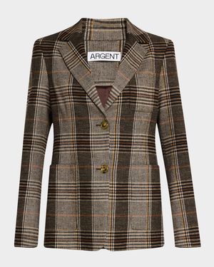 Single-Breasted Plaid Weekend Blazer