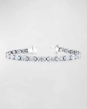 Platinum East-West Prong-Set Diamond Tennis Bracelet, 7.40tcw, 7"L