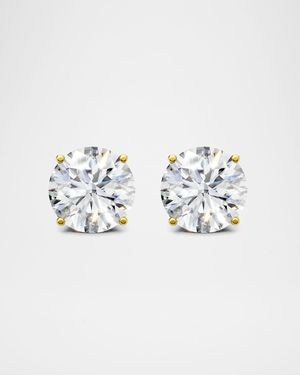 Lab Grown Diamond 18K Yellow Gold Stud Earrings, 2.0tcw