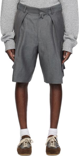 Dries Van Noten Gray Pleated Shorts