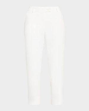Mid-Rise Slim-Leg Ankle Cotton-Blend Pants