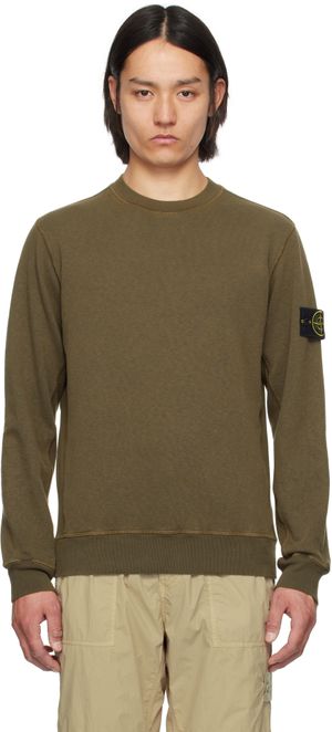 Stone Island Khaki Mafilé Fleece Old Effect Sweatshirt