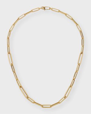 17" Paper Clip Chain Necklace in 18k Yellow Gold