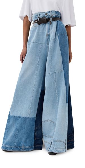 A. W.A. K.E. MODE Wide Leg Denim Pants Mid Blue S/M