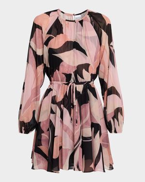 Anthea Printed Chiffon Mini Dress