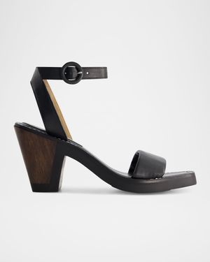 Brisi Leather Ankle-Strap Sandals