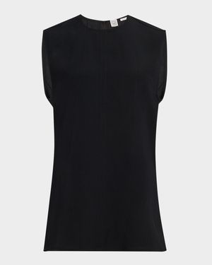 Sleeveless Woven Stripe Top