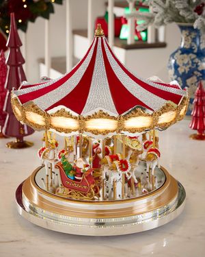 Swarovski Carousel with Silver Metallic Base Christmas Decoration