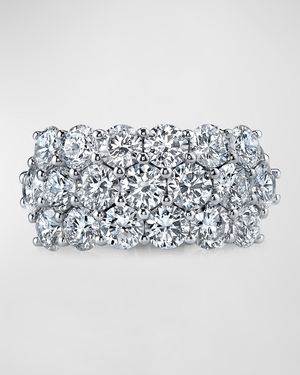 Platinum Stacked Diamond Eternity Ring, Size 6, 10.23tcw