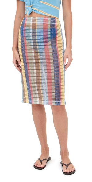 STAUD Via Skirt Market Stripe 16
