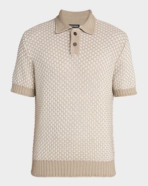 Men's Jacquard Polo Sweater