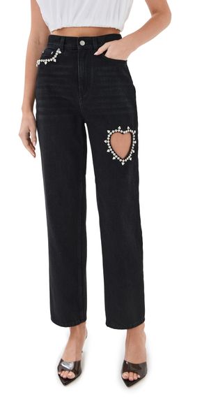 AREA Crystal Heart Jeans Black 27