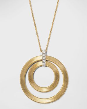 18K Gold Masai Concentric Circle Pendant with Diamonds