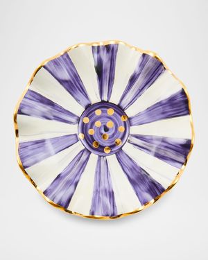 Plum Check Ceramic Saucer