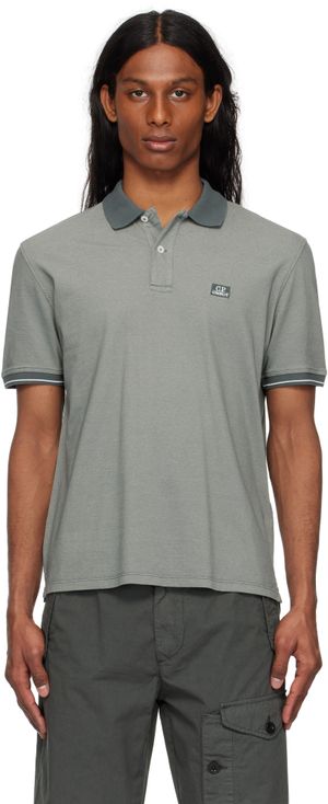 C.P. Company Gray Tacting Piquet Polo