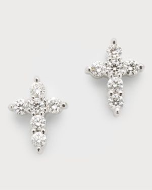Mini Diamond Cross Stud Earrings