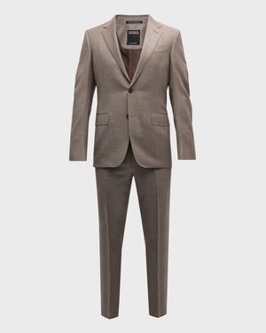 Men's Wool Sharkskin Suit