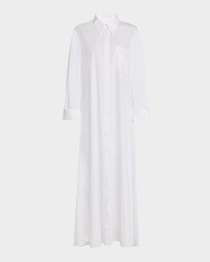 Jenny's Gown Oversized Embellished Cotton Poplin Shirtdress