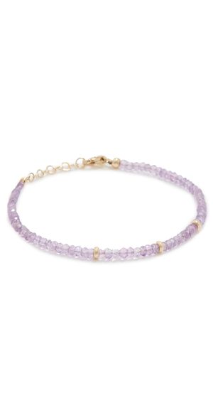 EF Collection 14k Amethyst Birthstone Bead Bracelet 14k Yellow Gold One Size