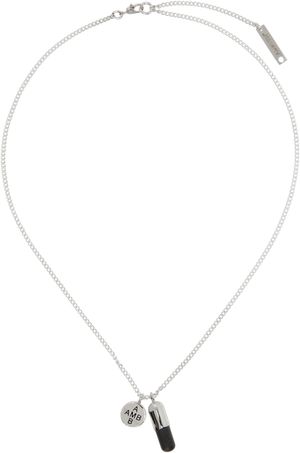 AMBUSH Silver Pill Charm Necklace