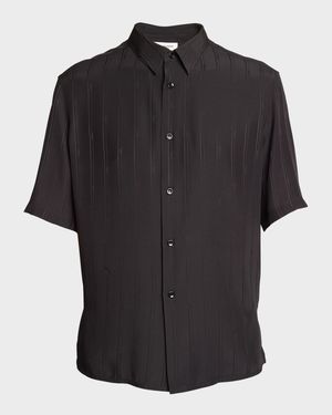 Men's YSL Tonal Striped Dress Shirt