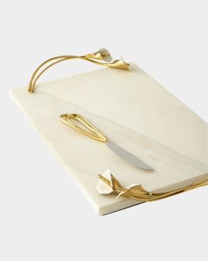 Calla Lily Cheese Board with Knife